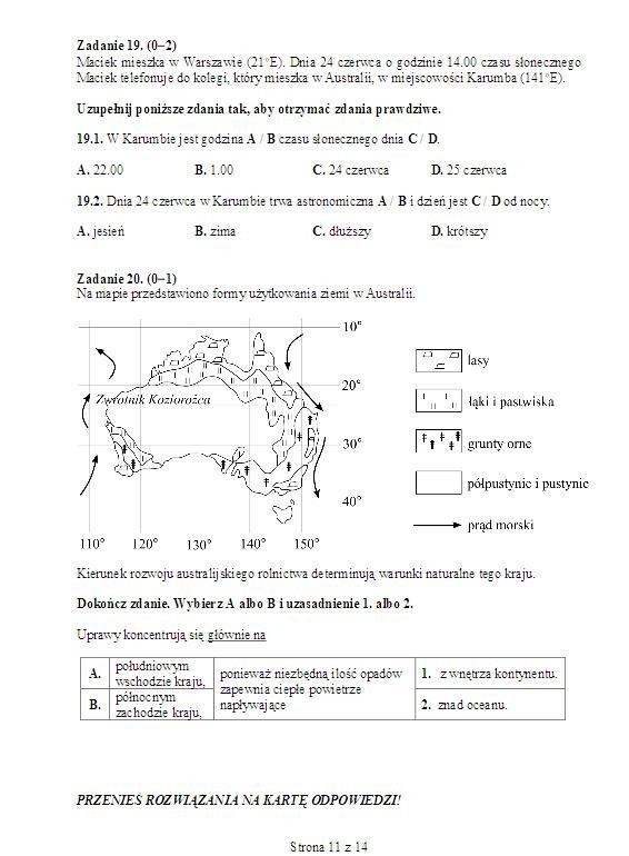 EGZAMIN GIMNAZJALNY 2013. Test matematyczno-przyrodniczy [ARKUSZ, ODPOWIEDZI]