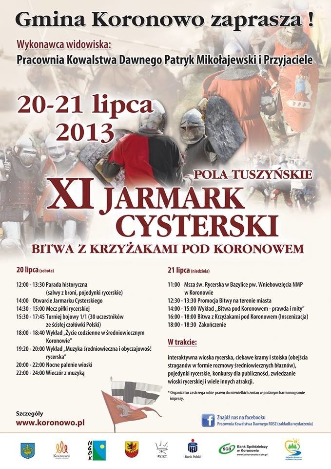 Program jarmarku cysterskiego 2013 w Koronowie
