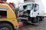 Wypadek pod Otmuchowem. Ciężarówka zderzyła się z kombajnem 