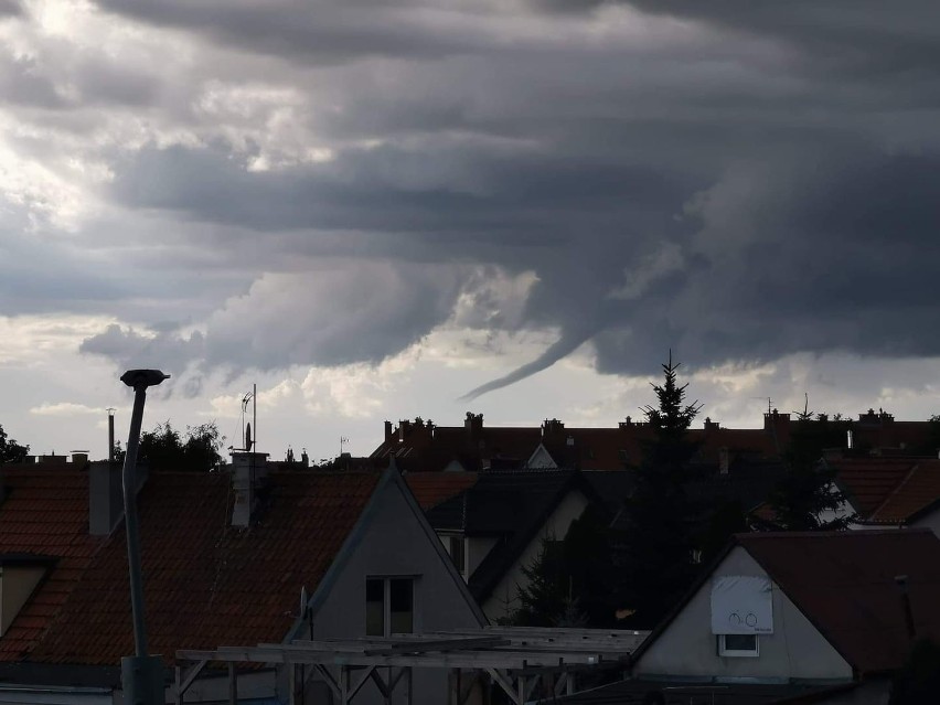 Tornado widoczne z Elbląga