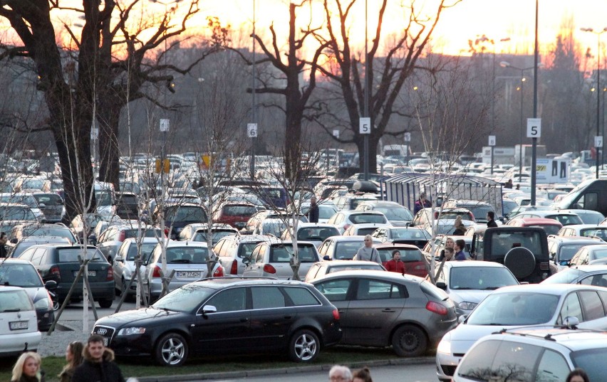 Samochody na obcych rejestracjach na parkingu Magnolia Park