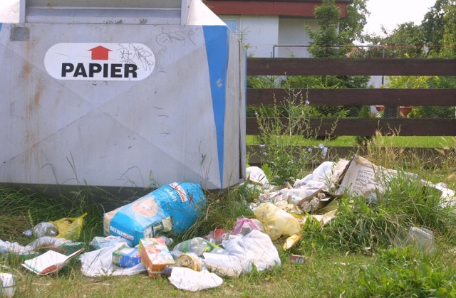 Taki widok to nie rzadkość na ul. Lednickiej. Wkrótce te pojemniki najprawdopodobniej zostaną ustawione gdzie indziej.