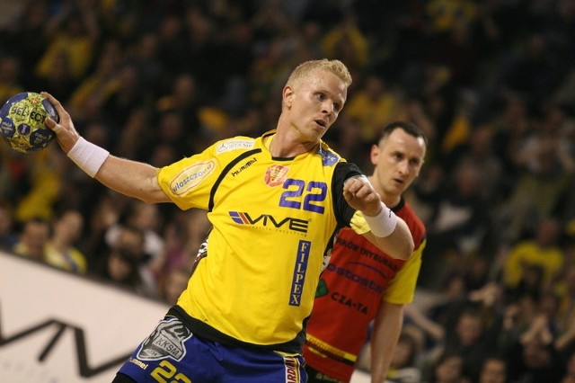 Henrik Knudsen był w sobotę najskuteczniejszym zawodnikiem Vive Targi Kielce - zdobył 10 bramek.
