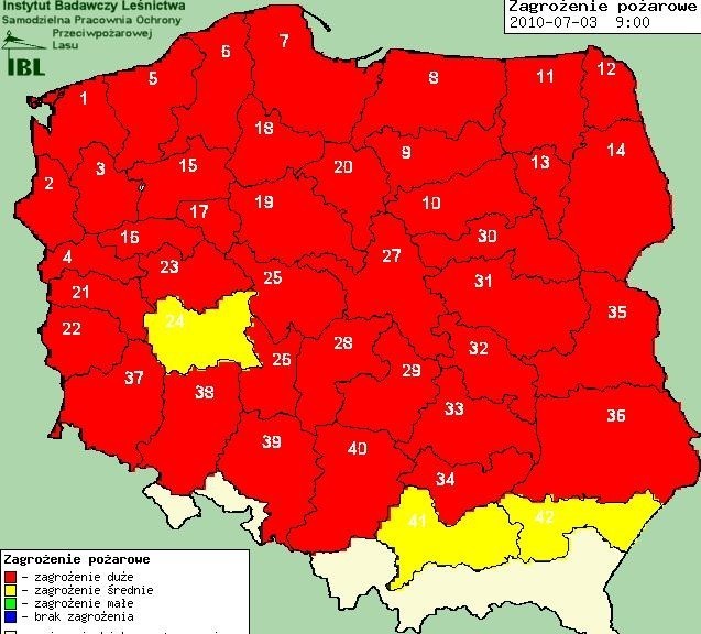 W lasach jest bardzo sucho. Obowiązuje trzeci stopień zagrożenia