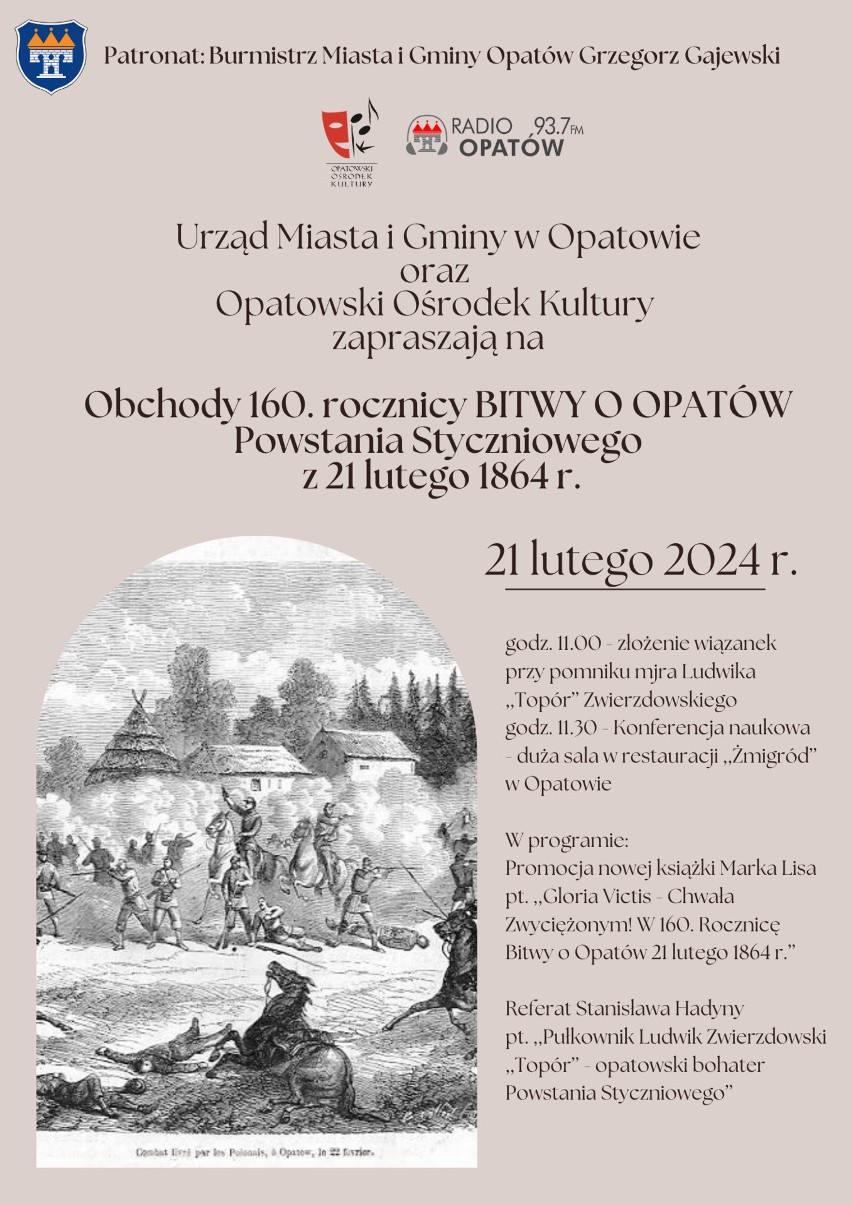 Przed nami obchody 160. rocznicy Bitwy Opatowskiej, jednej z największych podczas powstania styczniowego