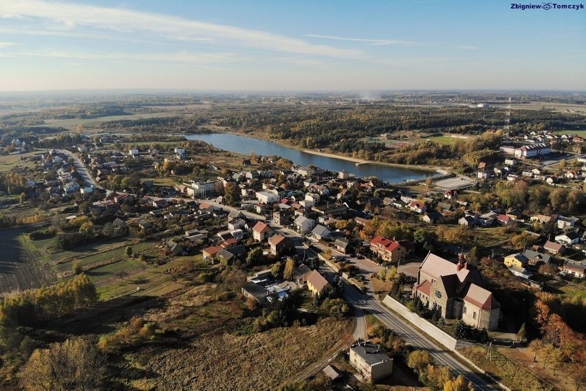 Jastrząb z lotu ptaka.