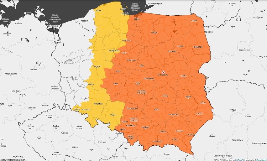 Ostrzeżenie przed burzami z gradem, poniedziałek 13 czerwca