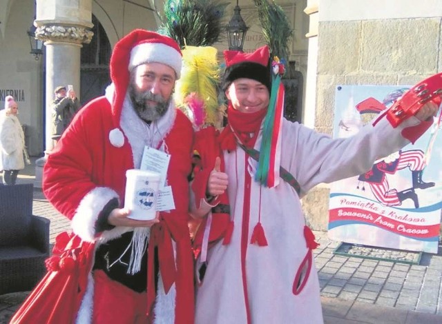 Św. Mikołaja z puszką spotkaliśmy na Rynku Głównym