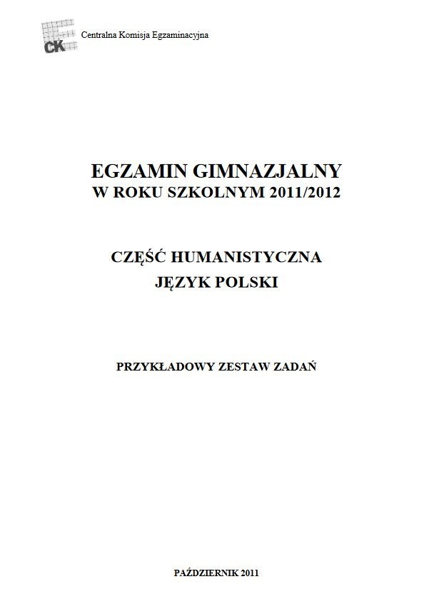 Arkusze z egzaminu gimnazjalnego z 2011/2012 roku