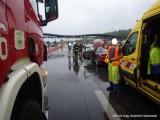 Wypadek 3 samochodów na A4 przed bramkami Mysłowice-Brzęczkowice