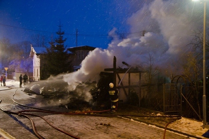 Pożar w Sarbii koło Kołobrzegu.