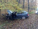 Poważny wypadek w Dęblinie. Kierowca stracił panowanie nad autem i uderzył w drzewo