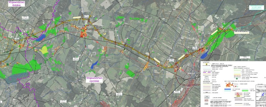 Mapa całego nowego 46-kilometrowego odcinka drogi S11.