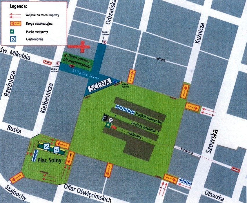 Wrocław: Sylwester na Rynku (DOJAZD, MAPA, ORGANIZACJA RUCHU)