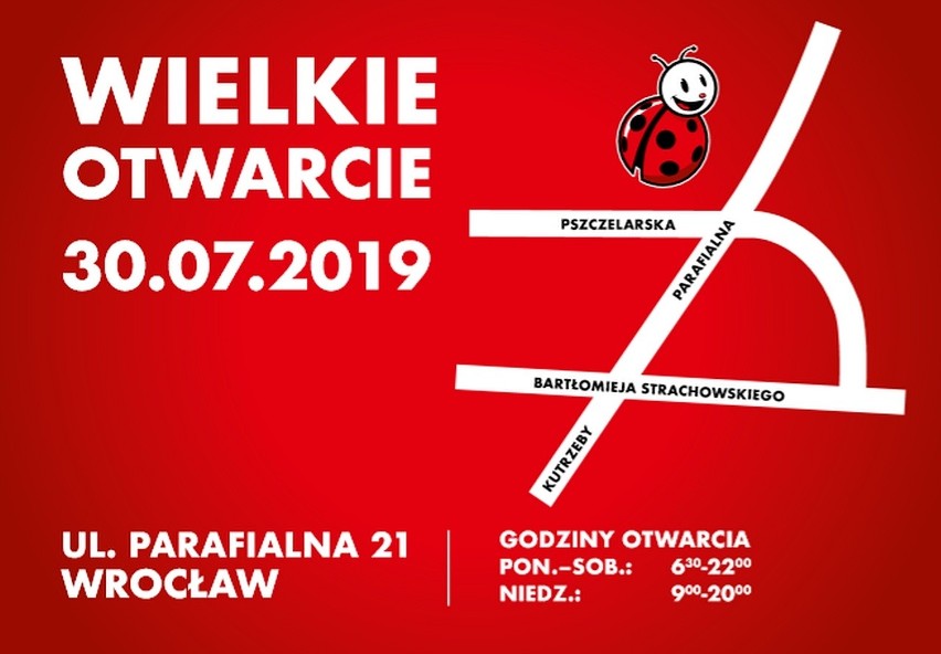 Lokalizacja odnowionej Biedronki we Wrocławiu