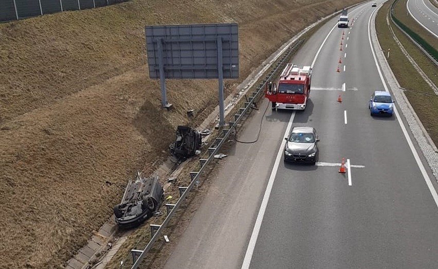 Wypadek na autostradzie A1 w Świerklanach....