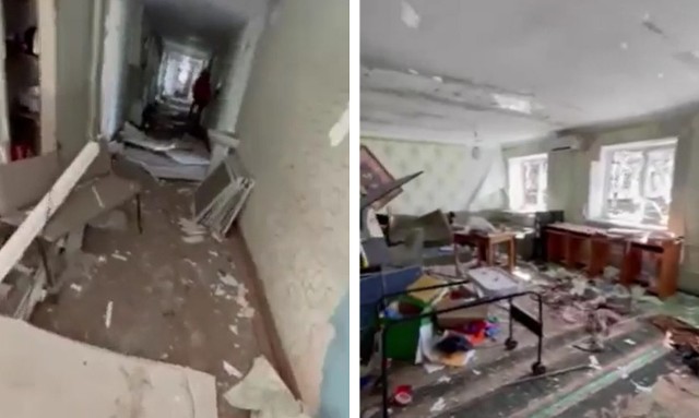 Ogrom zniszczeń w domu dziecka w Guliopolu. Film przekazał "Głosowi" dyrektor placówki Siergiej Stolarienko
