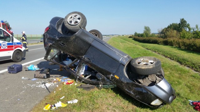 Wypadek na autostradzie A4 w okolicach Góry św. Anny.