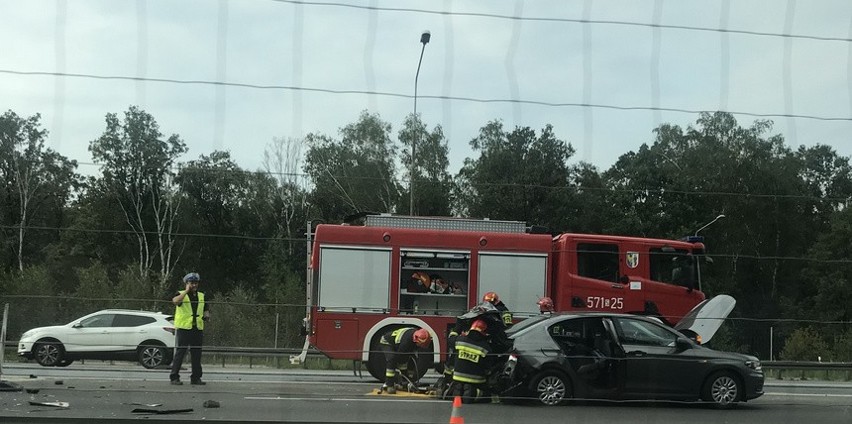 Wypadek na A4 w Katowicach