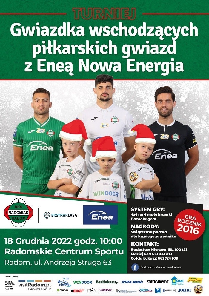 Gwiazdka wschodzących piłkarskich gwiazd z Eneą Nowa Energia odbędzie się 18 grudnia w hali Radomskiego Centrum Sport