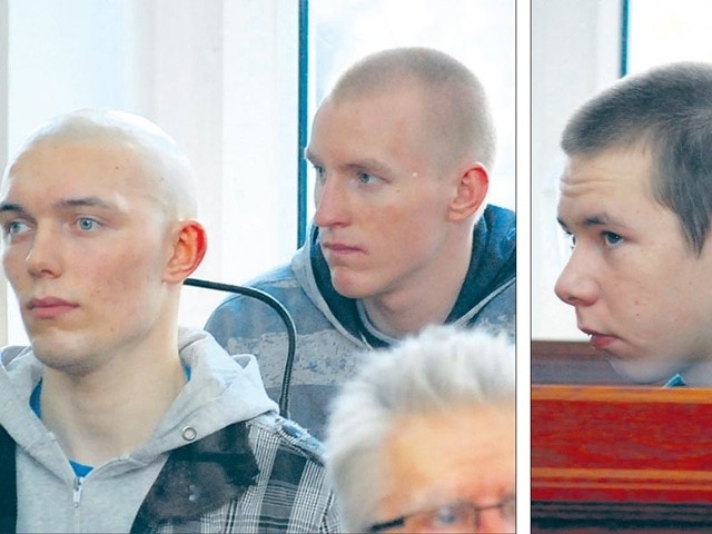 Za bestialskie zabójstwo na tle rabunkowym Artur Paszyński, Damian Zapalski i Patryk Hawryluk (od lewej)mogą usłyszeć wyrok od 12 lat, 25 lat więzienia lub dożywocie. Zapalski i Hawryluk częściowo przyznają siędo winy, Paszyński się nie przyznaje.