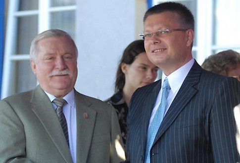 Lech Wałęsa z Januszem Kaczmarkiem