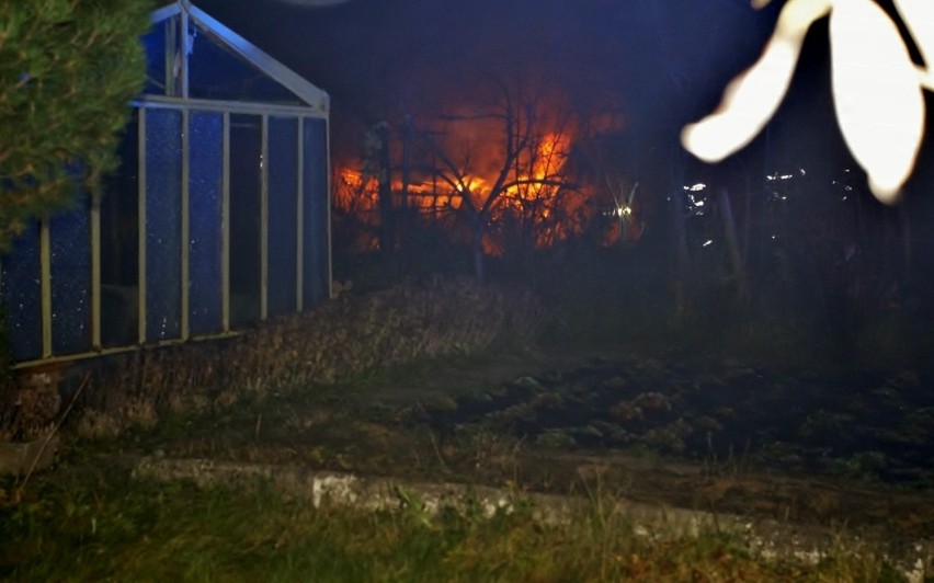 Pożar na ogródkach działkowych w Słupsku
