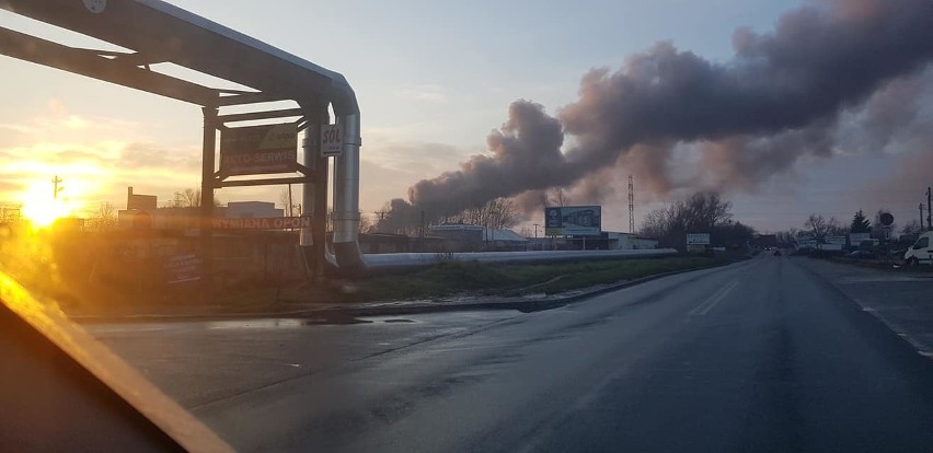 Pożar drukarni przy ul. Nad Drwiną