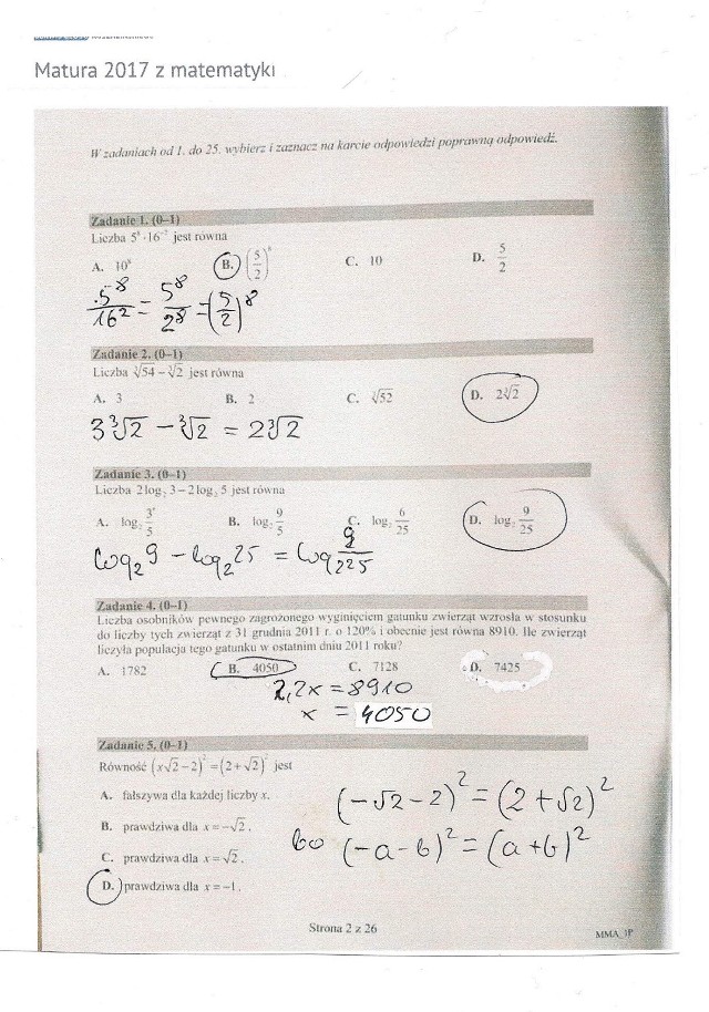 Matura 2017 matematyka ARKUSZE + ROZWIĄZANIA Matura z matematyki | Dziennik  Zachodni