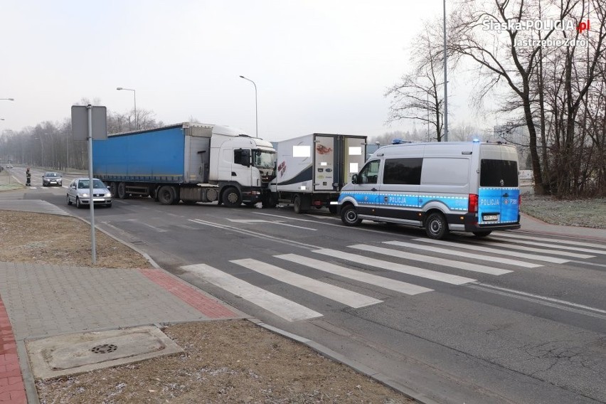 Tir staranował ciężarówkę w Jastrzębiu-Zdroju...