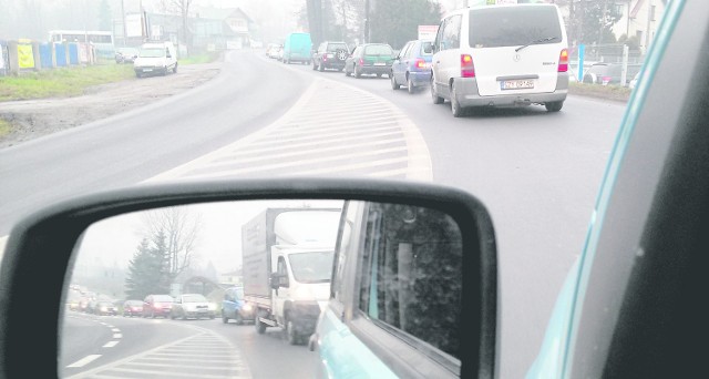 Takie korki z powodu budowy nowego mostu na Sole są w Żywcu na porządku dziennym