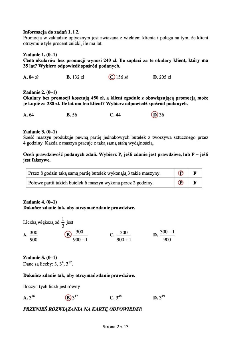 Egzamin gimnazjalny 2014. Matematyka [PYTANIA I ODPOWIEDZI]