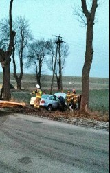 Wypadek w Lisewie Malborskim. Dachował samochód osobowy