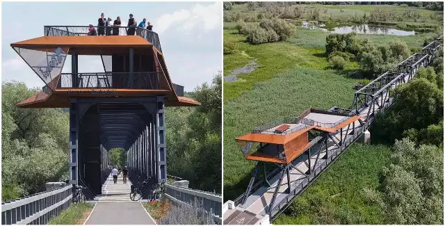 Most w Siekierkach. Dla rowerzystów i pieszych. To jedna z największych atrakcji!