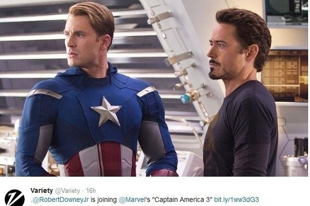 Iron Man vs. Kapitan Ameryka? (fot. screen z Twitter.com)