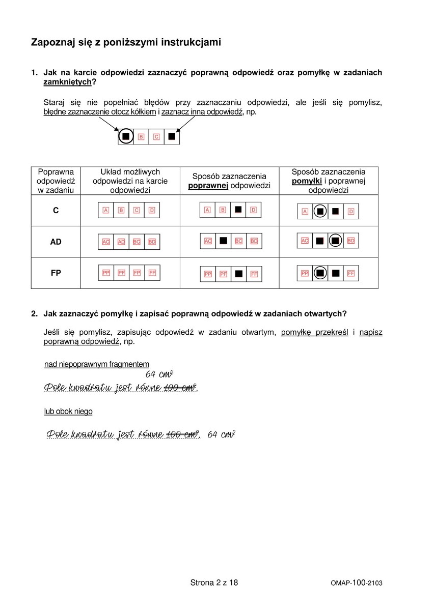 Próbny egzamin ósmoklasisty 2021. Matematyka arkusze CKE....