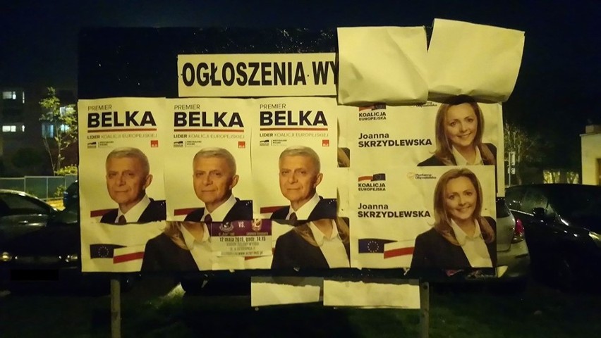 Plakatowa wojna kandydatów z jednej listy w Konstantynowie...