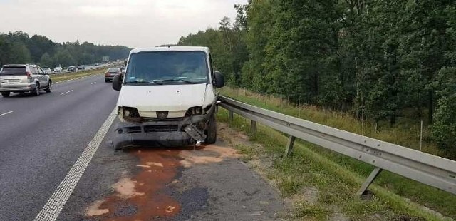 Wypadek na autostradzie A4 w Mysłowicach