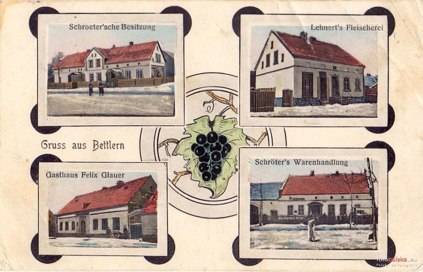 Pocztówka z Bielan Wrocławskich, ręcznie malowana....