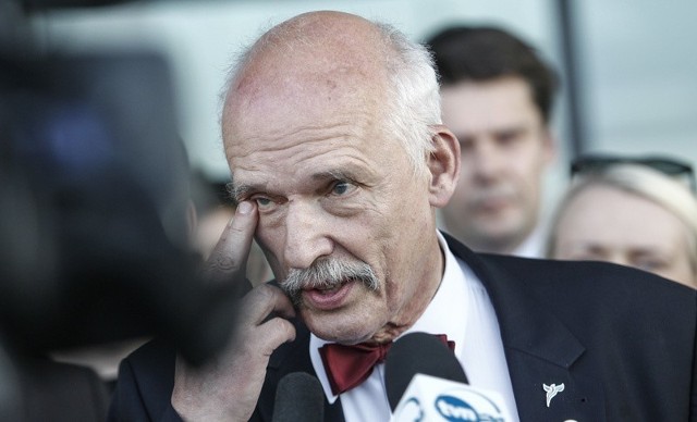 Janusz Korwin-Mikke podczas wizyty w Rzeszowie.