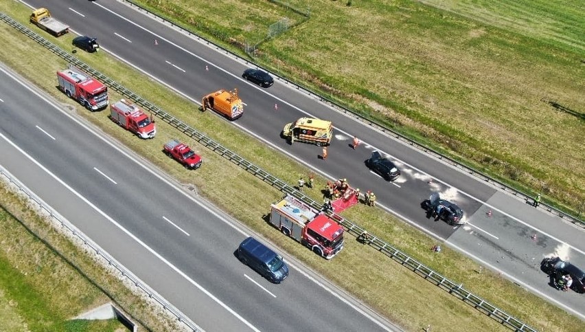 Wypadek na autostradzie pod Włocławkiem. Zderzyły się trzy...