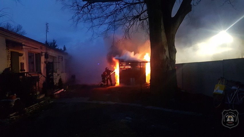 Pożar w sąsiedztwie socjalnych baraków w Chojnicach 