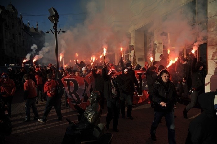 W Łodzi już na kilka godzin przed meczem czuć było atmosferę...