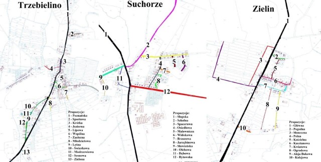 Na zdjęciu: mapy z nazwami ulic przed propozycjami zgłoszonymi przez mieszkańców