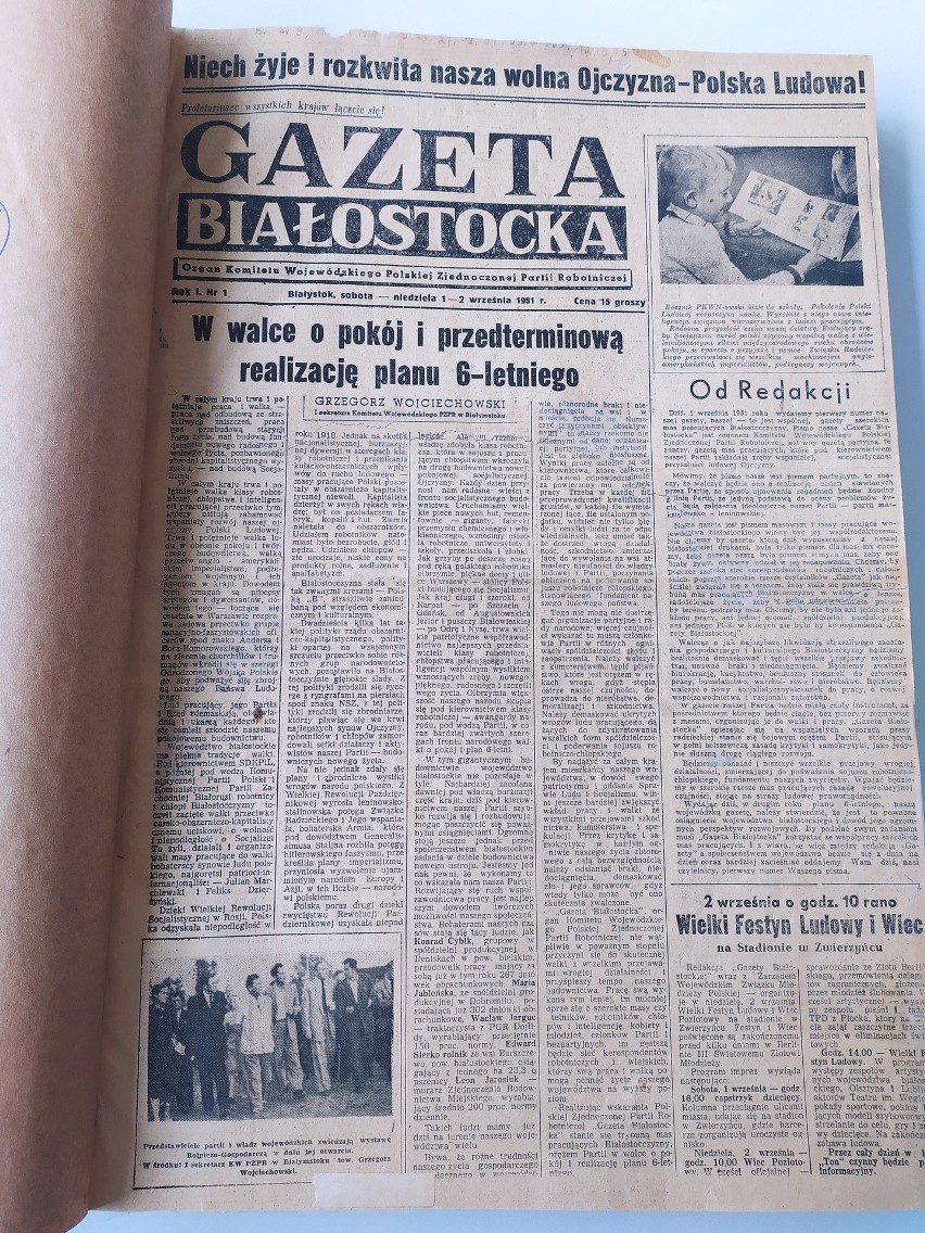 Tak wyglądał pierwszy numer "Gazety Białostockiej". Został...