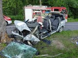 Niebezpieczny wypadek w Rogoźnie. 18-letni kierowca wraz z kolegami trafili do szpitala [ZDJĘCIA]