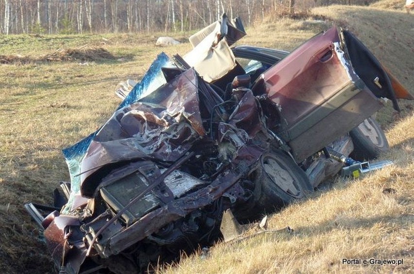 Wypadek śmiertelny na trasie Grajewo - Ruda na drodze...