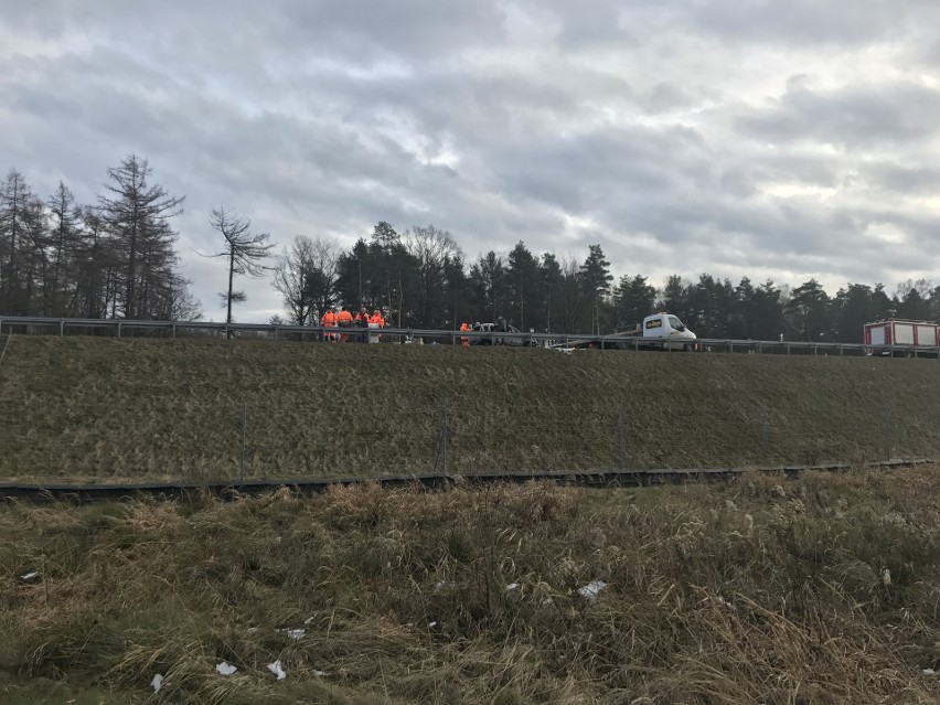 Pożar fiata na autostradzie A1 na wysokości Czerwionki....