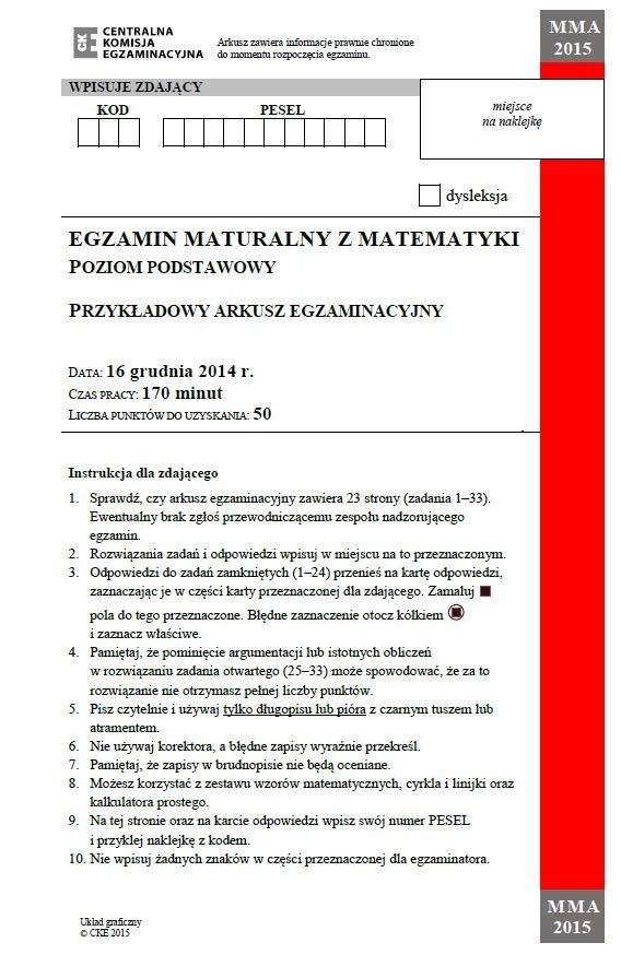 Próbna matura 2014 z matematyki już dzisiaj! Arkusze CKE i...