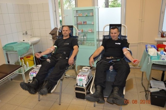 Akcja honorowego oddawania krwi w Oddziale Prewencji Policji w Łodzi.